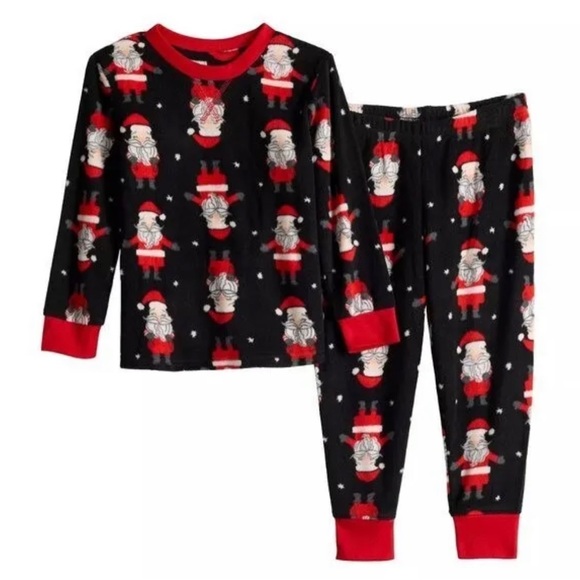 Christmas Family Santa Black/Red Fleece Pajamas-XL - Picture 3 of 4